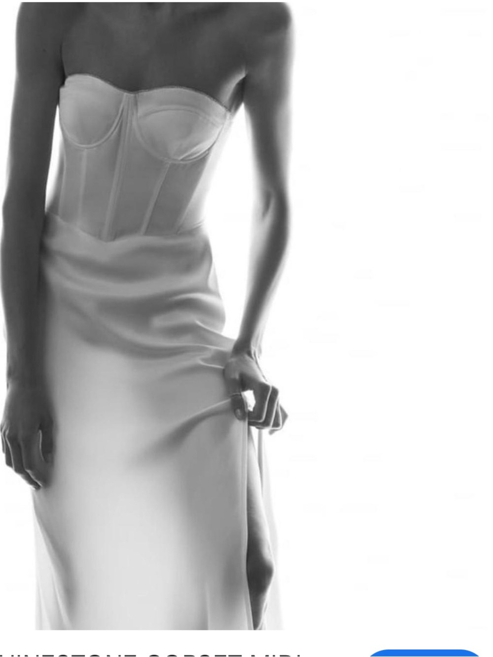 Strapless Satin Slip Dress in White